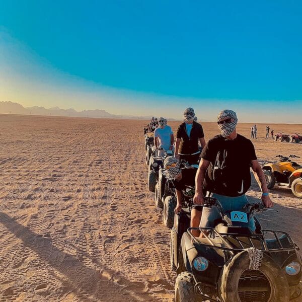 Tourists enjoying super safari trip in Hurghada desert